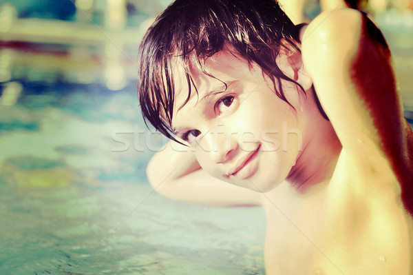 Kids enjoying on pool Stock photo © zurijeta