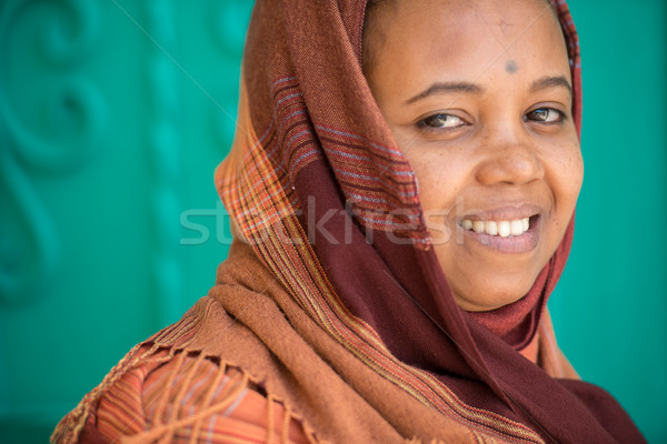 ストックフォト: アフリカ · ムスリム · 少女 · 女性 · 笑顔 · 顔