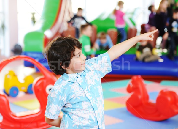 Kids playing on colorful kindergarden playground Stock photo © zurijeta