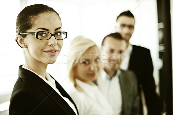 Retro successful business people in real office situations Stock photo © zurijeta