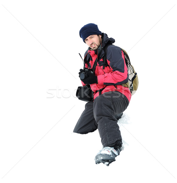 Fotograf ekstremalnych zdjęcie górskich widoku człowiek Zdjęcia stock © zurijeta