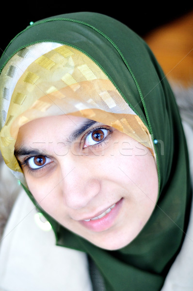 Asian arabic muslim woman with significant clothes Stock photo © zurijeta
