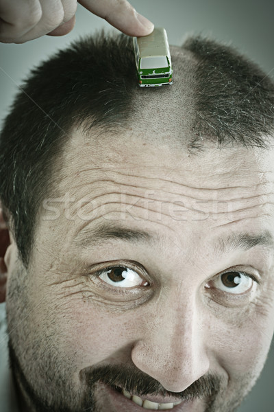Conceptual image of alternative road for cars on man's head Stock photo © zurijeta