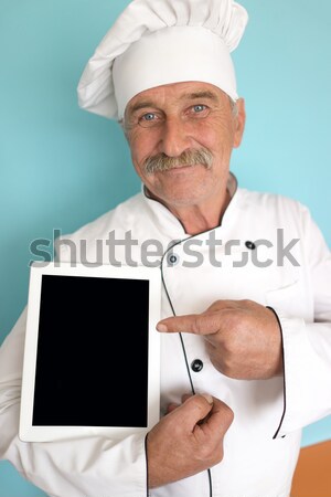 Senior cozinhar bigode idoso chef branco Foto stock © zurijeta