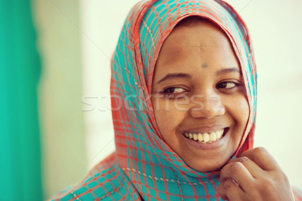 ストックフォト: アフリカ · ムスリム · 少女 · 女性 · 笑顔 · 顔