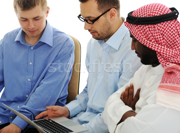 Young people working on laptop at international university Stock photo © zurijeta