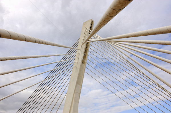 Köprü modern mimari stil Karadağ bulutlar yol Stok fotoğraf © zurijeta