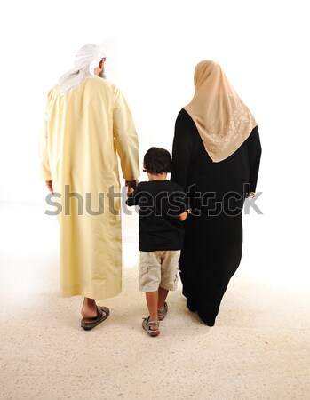 Muslim arabic family walking Stock photo © zurijeta