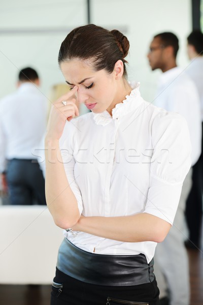 Pessoas de negócios estresse escritório mulher mãos Foto stock © zurijeta