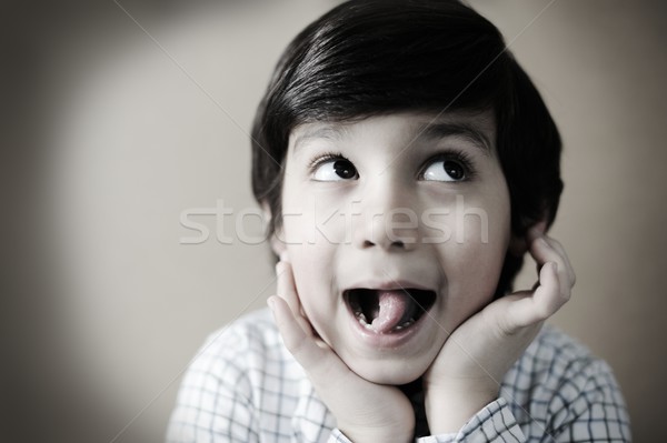 Closeup portrait of kid Stock photo © zurijeta