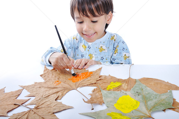 kid panting Stock photo © zurijeta