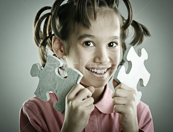 Enfants affaires visage résumé [[stock_photo]] © zurijeta