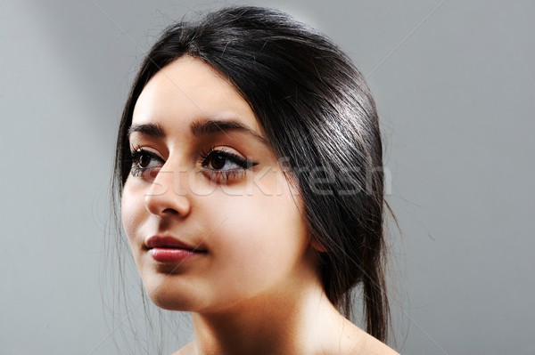 Beauty brunette female portrait Stock photo © zurijeta