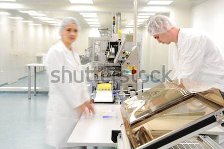 Stock photo: Automated production line in modern drug factory