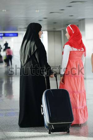 Arabic Middle eastern teenage girl traveling, airport transit Stock photo © zurijeta