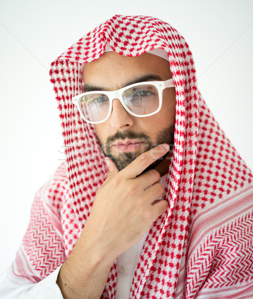 Retrato atraente Árabe homem árabe jovem Foto stock © zurijeta