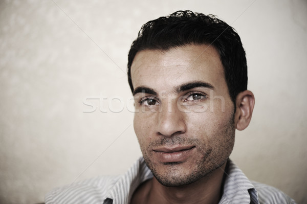 Retrato homem boca muçulmano árabe caucasiano Foto stock © zurijeta