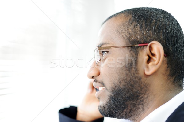 African American man on the phone Stock photo © zurijeta