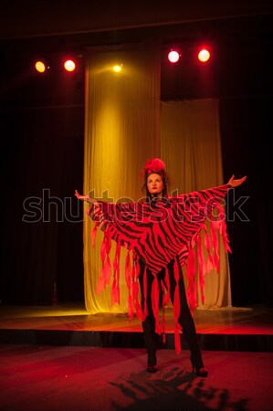 Handelen spelen prestaties theater vrouw muziek Stockfoto © zurijeta