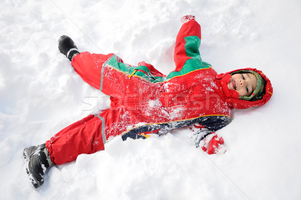 Groot activiteit sneeuw kinderen geluk glimlach Stockfoto © zurijeta