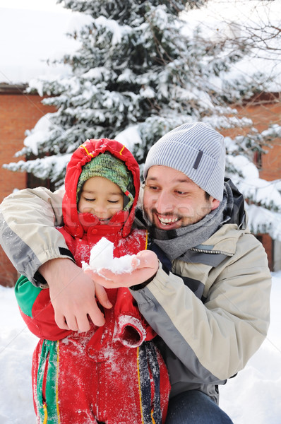 Great activity on snow, children and happiness Stock photo © zurijeta