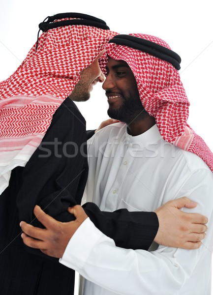 Сток-фото: два · арабский · мужчин · заседание · бизнесмен
