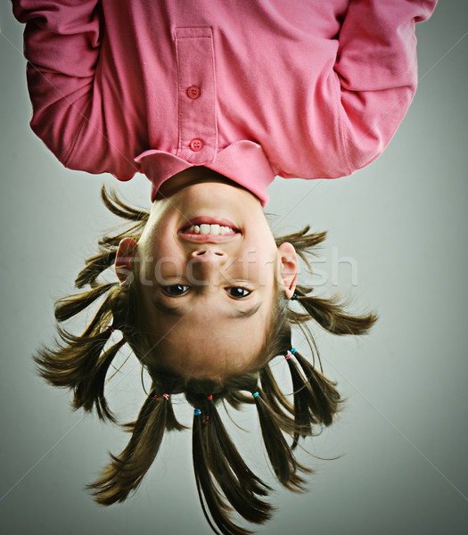 Vicces portré gyerek hajstílus mosoly arc Stock fotó © zurijeta
