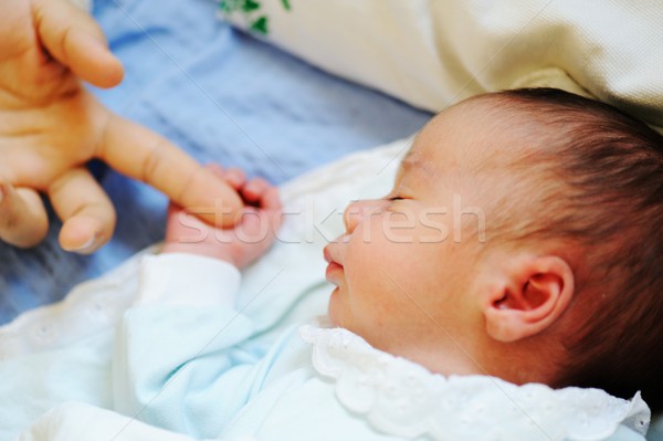 Newborn baby hand Stock photo © zurijeta