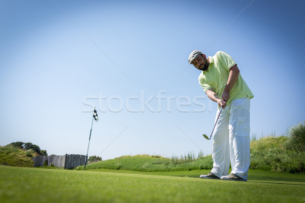 Foto stock: Homem · jogar · golfe · clube · natureza · verão