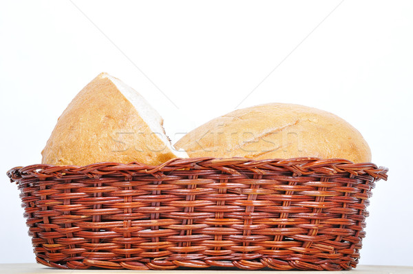 Natural bread, two pieces in basket Stock photo © zurijeta