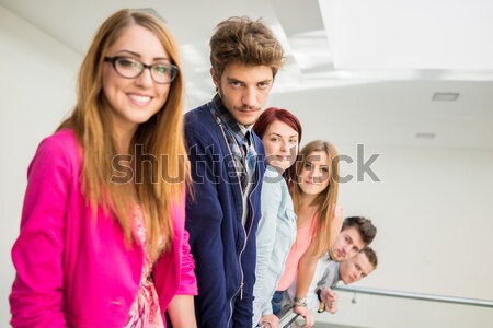 While  meeting, group of young women working together on the table Stock photo © zurijeta