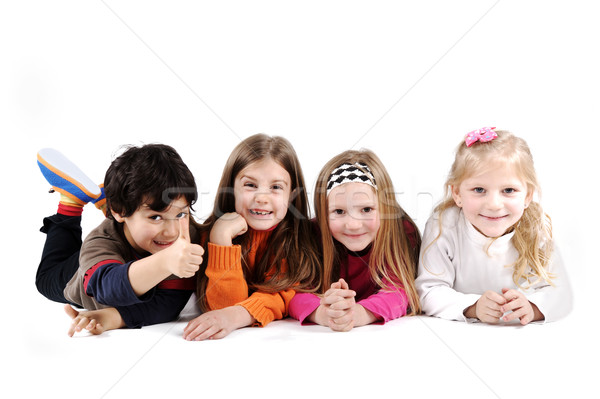 Crianças grupo família piso terreno Foto stock © zurijeta
