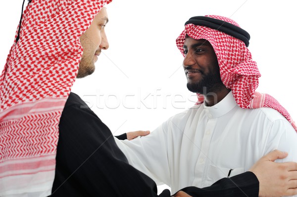 Zdjęcia stock: Dwa · arabskie · mężczyzn · ciepły · spotkanie · biznesmen