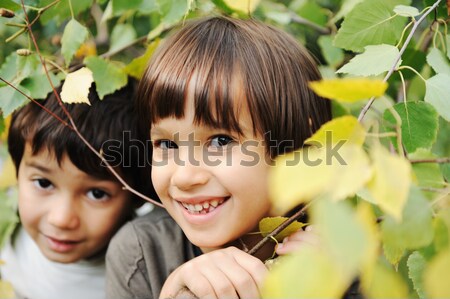 Felice kid natura lente di ingrandimento due Foto d'archivio © zurijeta