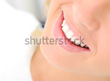 Healthy teeth, beautiful smile, young woman Stock photo © zurijeta