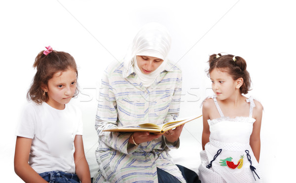 Lehrer muslim Frau Mädchen Gesicht Liebe Stock foto © zurijeta