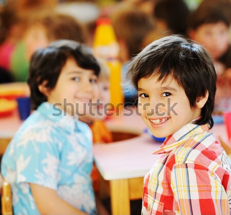 Kinderen spelen kleurrijk speeltuin kinderen spelen kleuterschool Stockfoto © zurijeta