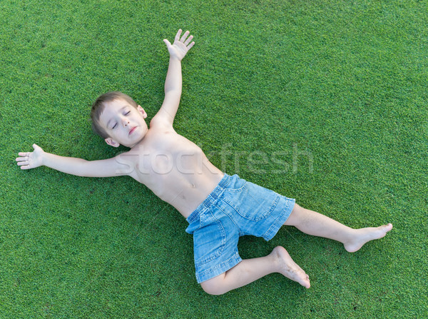 The best summer holiday vacation laying on perfect green grass Stock photo © zurijeta