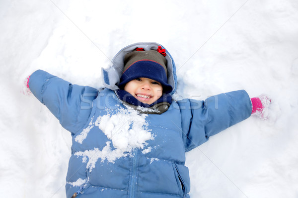 Great activity on snow, children and happiness Stock photo © zurijeta