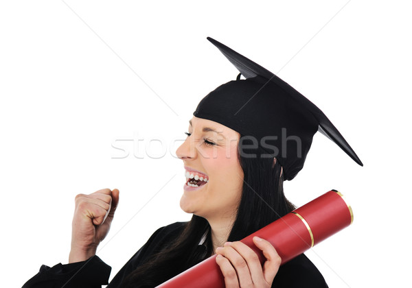 Student meisje toga diploma business Stockfoto © zurijeta