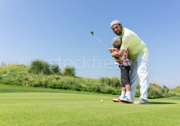 ストックフォト: 父 · 教育 · 演奏 · ゴルフ · クラブ