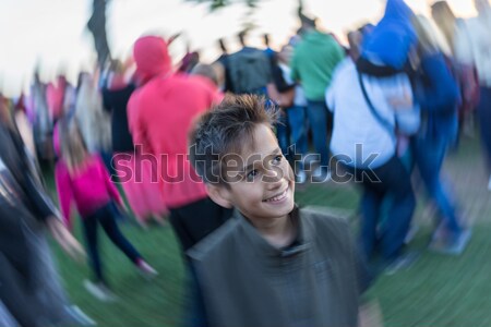 Group of teenage kids with baloons Stock photo © zurijeta