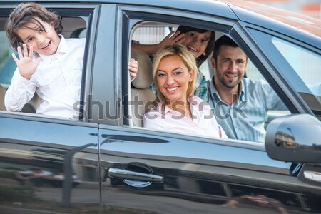 Beautiful family driving Stock photo © zurijeta