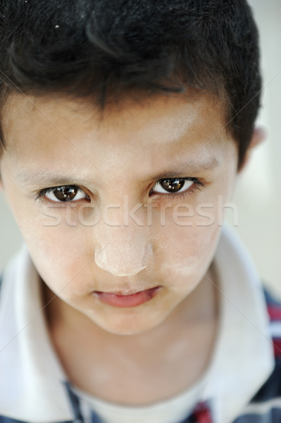 Porträt Armut wenig armen schmutzigen Junge Stock foto © zurijeta