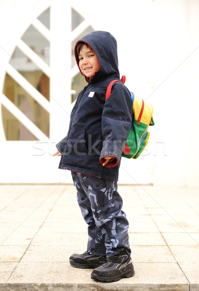 Wenig cute Vorschule Kind Tasche zurück Stock foto © zurijeta