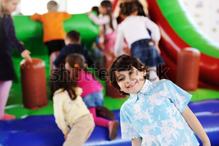 Kids playing on colorful kindergarden playground Stock photo © zurijeta