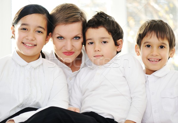 Mother and children at home Stock photo © zurijeta