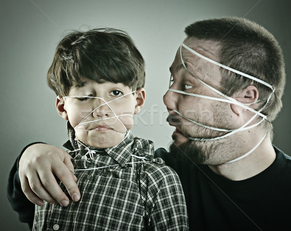 Ritratto figlio di padre famiglia sorriso faccia uomo Foto d'archivio © zurijeta