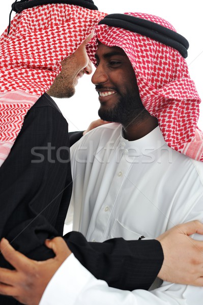 Dos árabe hombres caliente reunión empresario Foto stock © zurijeta