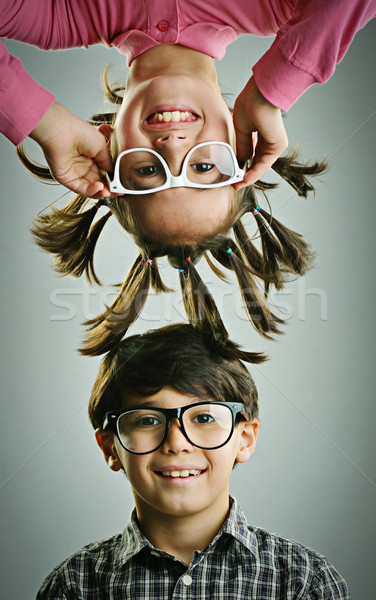 Pequeño cute nino posando estilo retro fotografía Foto stock © zurijeta